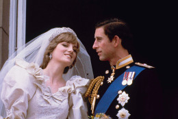Prince Charles and his bride Diana, Princess of Wales, are shown on their wedding day on the balcony of Buckingham Palace in London, July 29, 1981.  (AP Photo)