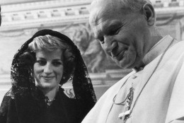 **  FILE  ** Pope John Paul II and  Diana, Princess of Wales are seen in this Aug. 29, 1985 file photo, on occasion of the private audience at the Vatican with her husband Prince Charles. Friday Aug. 31, 2007 marks the 10th anniversary of Princess Diana's death in a Paris car crash. (AP Photo/Ron Bell)