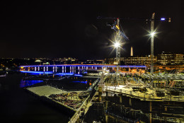 The Case bridge is seen lit up. (Courtesy Hoffman-Madison/Matthew Borkoski)