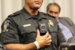 Lt. Chuck Carafano discusses the advantages of the police body-worn cameras. (WTOP/Kate Ryan)