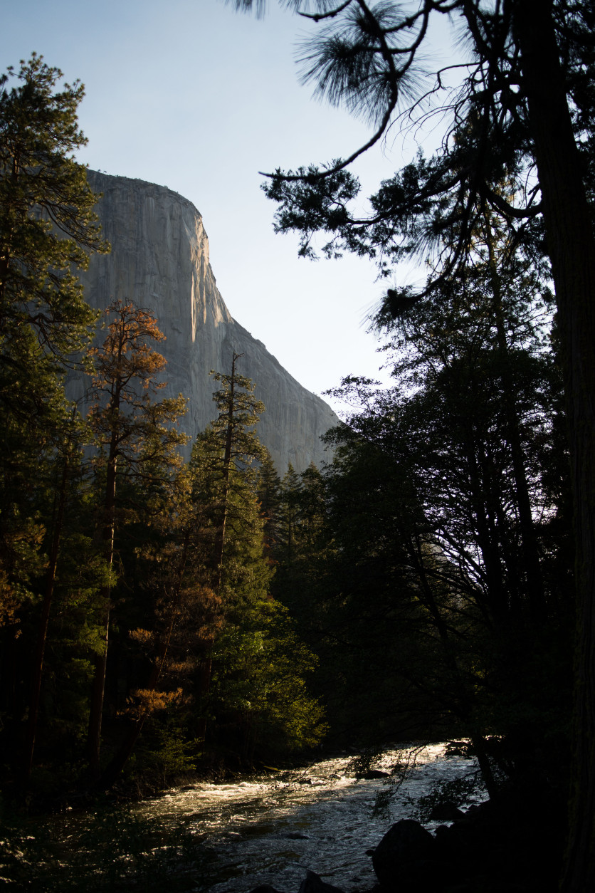 YOSEMITE NTL PARK, CA - JUNE 18: El Capitan above the Merced River on June 18, 2016 in Yosemite National Park, California. President Barack Obama spoke to a crowd at Yosemite marking the centennial of the National Park Service which began on August 25, 1916. (Photo by David Calvert/Getty Images)