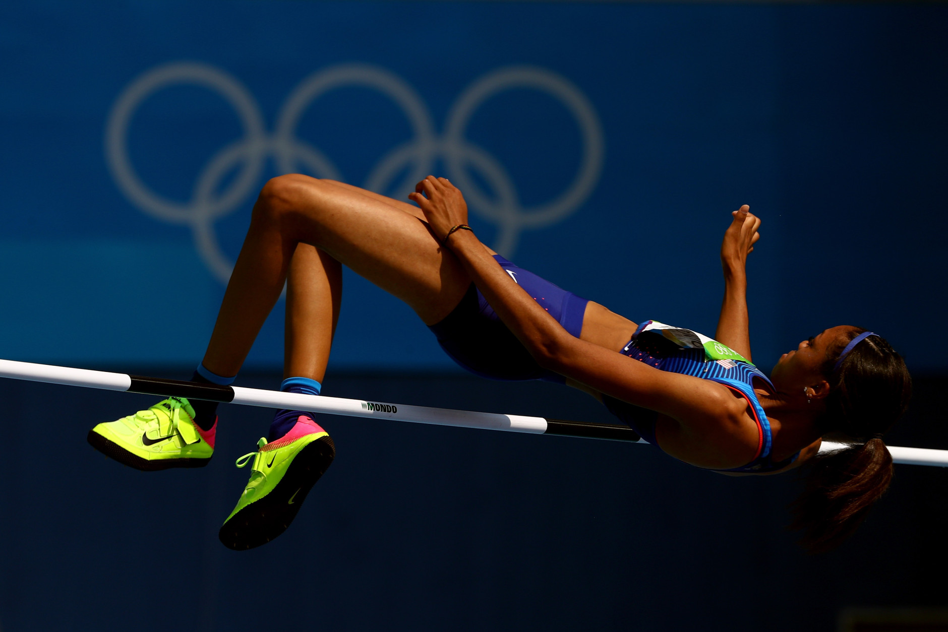 RIO DE JANEIRO, BRAZIL - AUGUST 18:  Vashti Cunningham of the United States competes in Women's High Jump Qualifying on Day 13 of the Rio 2016 Olympic Games at the Olympic Stadium on August 18, 2016 in Rio de Janeiro, Brazil.  (Photo by Ian Walton/Getty Images)
