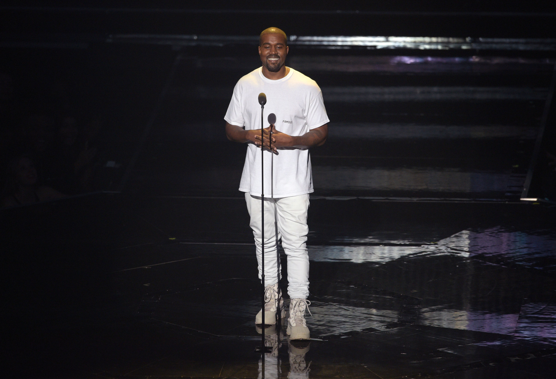 NEW YORK, NY - AUGUST 28:  Kanye West performs onstage during the 2016 MTV Video Music Awards at Madison Square Garden on August 28, 2016 in New York City.  (Photo by Jason Kempin/Getty Images)