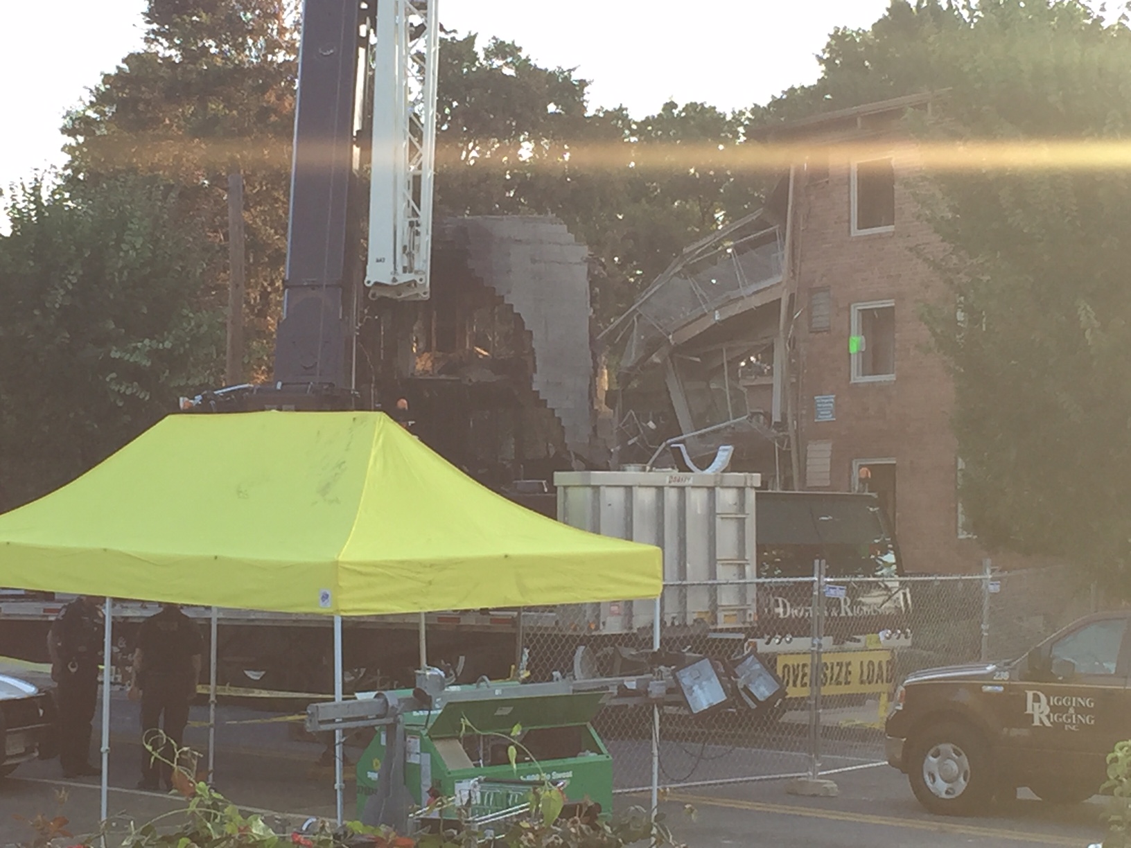 Recovery, clean-up and investigation continue on Saturday, Aug. 13 after the Silver Spring fire and explosion. (WTOP/Dennis Foley)