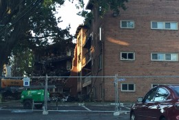 A third body was found on Friday, Aug. 12 in the rubble caused by a fire and explosion in a Silver Spring apartment complex. (WTOP/Dennis Foley)