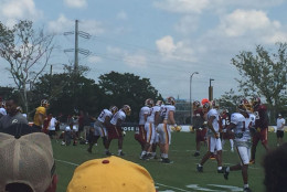 Fans came out to support the Redskins at their training camp under the scorching sun. (WTOP/John Domen)