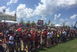 Thousands of Washington Redskins fans gathered in Richmond, Virginia, for Fan Appreciation Day. (WTOP/John Domen)