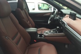 Luxury is the theme inside this new Mazda CX-9 Signature, with a nice upscale interior. (WTOP/Mike Parris)