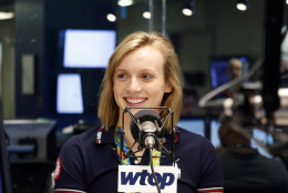 Gold-medal swimmer Katie Ledecky speaks to WTOP live on Monday, Aug. 29, 2016 about her exeperiences in Rio and what new goals she'll set for herself as she heads off to Stanford University this fall. (WTOP/Kate Ryan)
