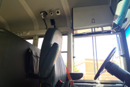 Another 100 school bus stop-arm cameras should come online this fall along with a package of other technology upgrades include GPS locators and interior video recording, Montgomery County Public School officials said Friday. (WTOP/Kristi King)