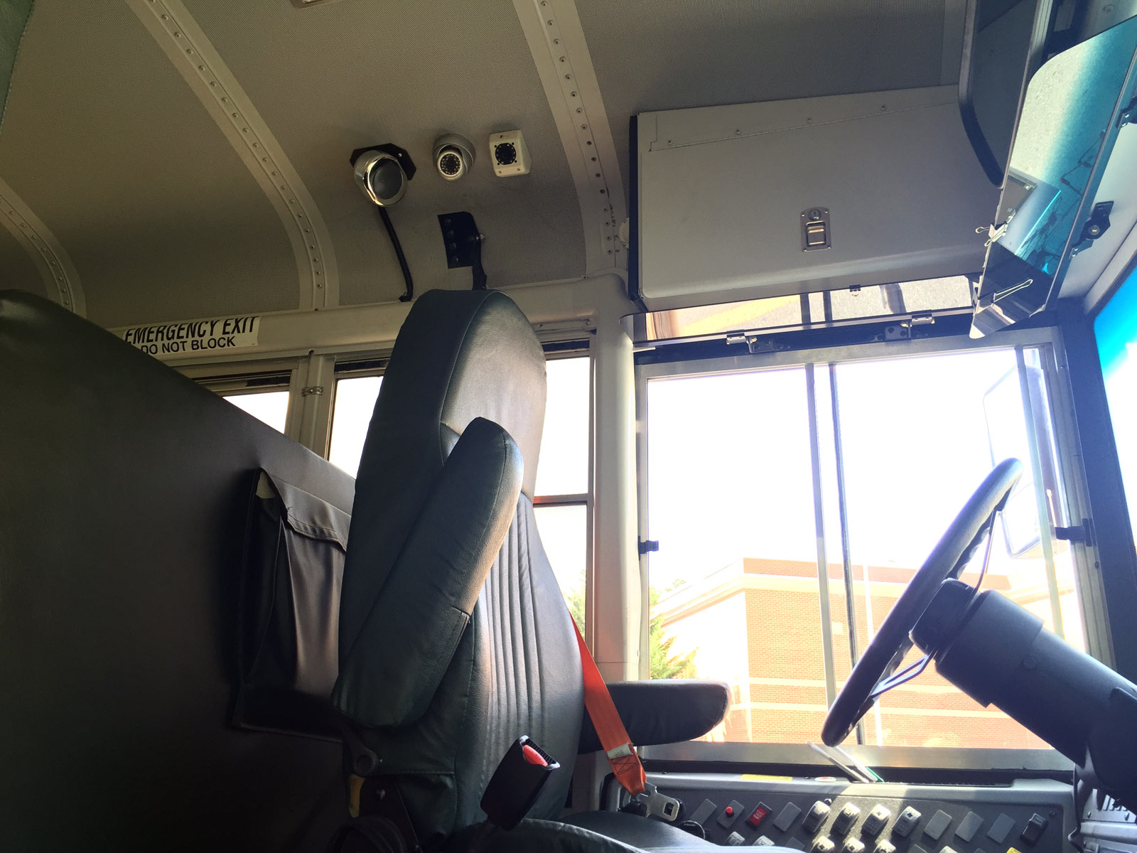 Another 100 school bus stop-arm cameras should come online this fall along with a package of other technology upgrades include GPS locators and interior video recording, Montgomery County Public School officials said Friday. (WTOP/Kristi King)