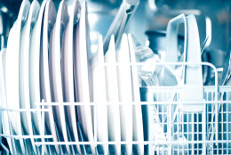 Clean dishes in dishwasher