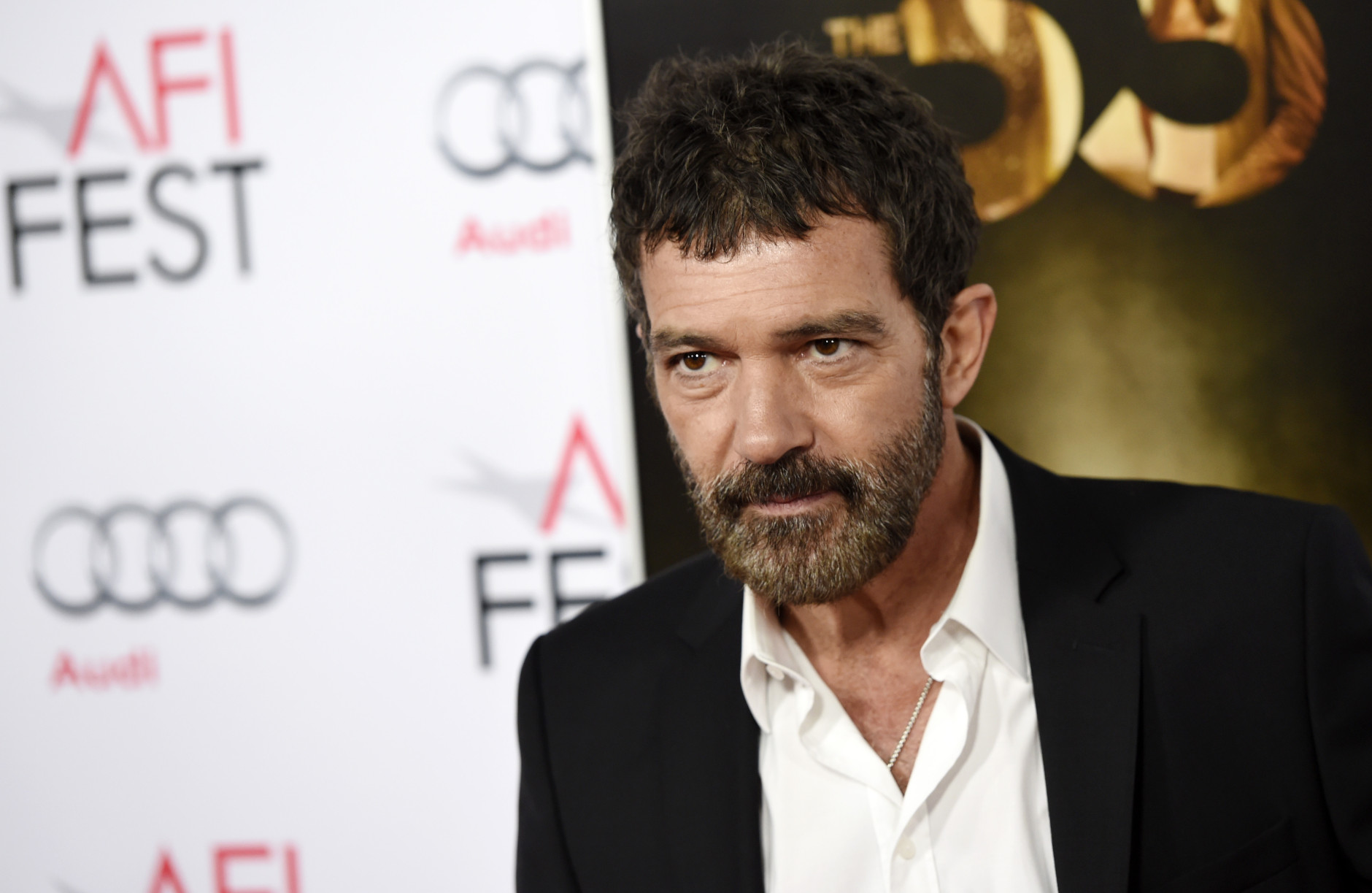 Antonio Banderas, a cast member in "The 33," poses at a gala screening of the film during the 2015 AFI Fest at the TCL Chinese Theatre on Monday, Nov. 9, 2015, in Los Angeles. (Photo by Chris Pizzello/Invision/AP)