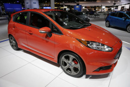 2014 Ford Fiesta Hatch ST is displayed during the media preview of the Chicago Auto Show at McCormick Place in Chicago on Friday, Feb. 7, 2014. Chicago Auto Show will be open to the public February 8 through February 17. (AP photo/Nam Y. Huh)