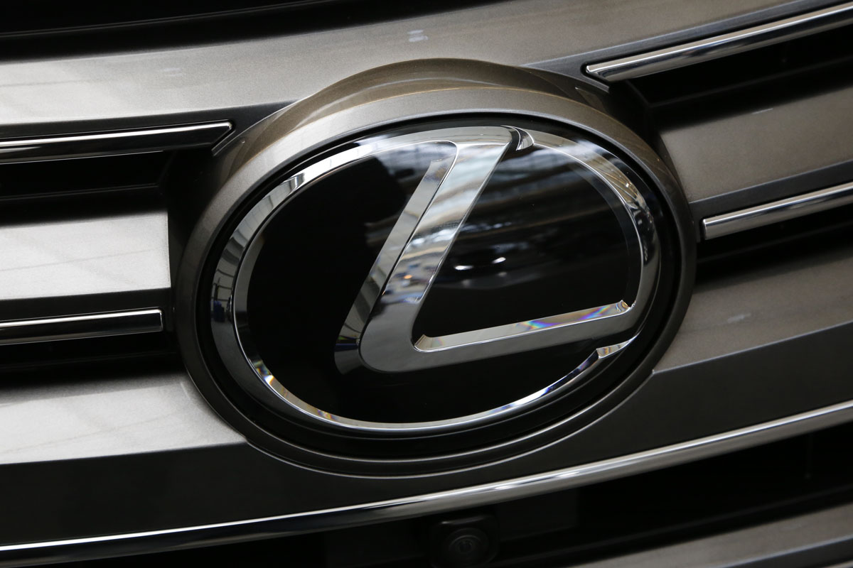 This is the Lexus logo on the grill of a Lexus automobile on display at the Auto Show in Pittsburgh Thursday, Feb. 11, 2016. (AP Photo/Gene J. Puskar)