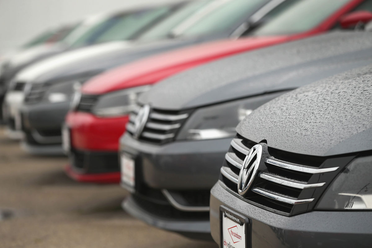 CHICAGO, IL - SEPTEMBER 18:  Volkswagen Passats are offered for sale at a dealership on September 18, 2015 in Chicago, Illinois. (Photo by Scott Olson/Getty Images)