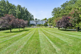 An exterior view of the "White House on Georgetown Pike," a McLean,Virginia, mansion going up for auction next month. (Photo courtesy Tranzon Fox)