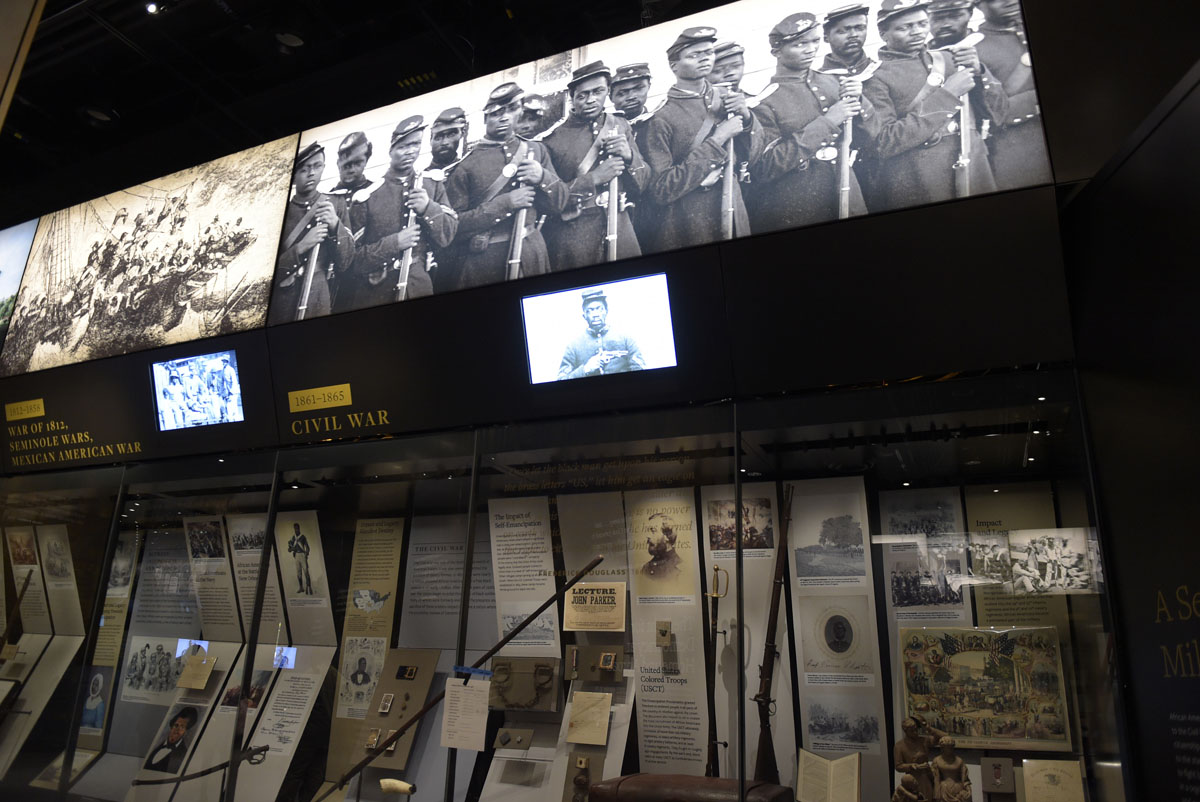 An exhibit on the Civil War is on display at the National Museum of African American History and Culture in Washington, Wednesday, Sept. 14, 2016, during a press preview. (AP Photo/Susan Walsh)