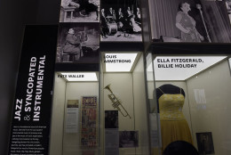 Louis Armstrong's trumpet, and other artifacts are displayed at the National Museum of African American History and Culture in Washington, Wednesday, Sept. 14, 2016, during a press preview. (AP Photo/Susan Walsh)