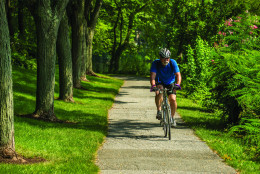 Columbia has more than 94 miles of paved pathways for people to walk, ride and bicycle. One of founder James Rouse's principles was for people to be close to nature. Columbia's pathway system brings walkers, runners and bicyclists through more than 3,600 acres of open space. (Courtesy Columbia Association)