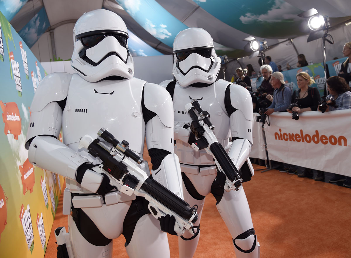 5. Star Wars characters. Stormtroopers arrive at the Kids' Choice Awards at The Forum on Saturday, March 12, 2016, in Inglewood, Calif. (Photo by Chris Pizzello/Invision/AP)