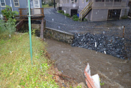 The Tiber River in Ellicott City where it flows under Court Avenue. (Courtesy Howard County Office of Emergency Management/Facebook)