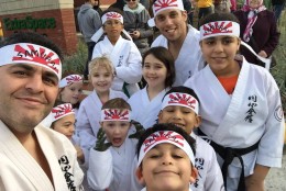 Sensei Nima Mazhari is seen here with Enshin Karate students. (Courtesy Nima Mazhari)