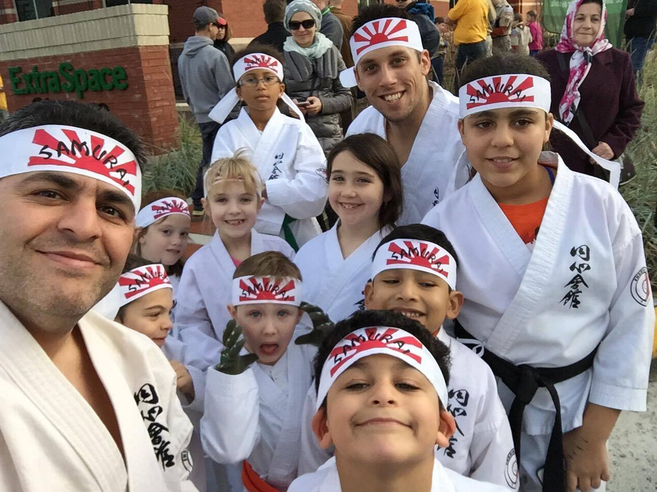 Sensei Nima Mazhari is seen here with Enshin Karate students. (Courtesy Nima Mazhari)