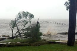 In this image made from a video, rough surf smashes the shore as Hurricane Hermine nears the Florida coast, Thursday, Sept. 1, 2016, in Carabelle, Fla. Hurricane Hermine gained new strength Thursday evening as it roared closer to Florida's Gulf Coast and people braced for the first direct hit on the state from a hurricane in over a decade. (AP Photo/Joshua Replogle)