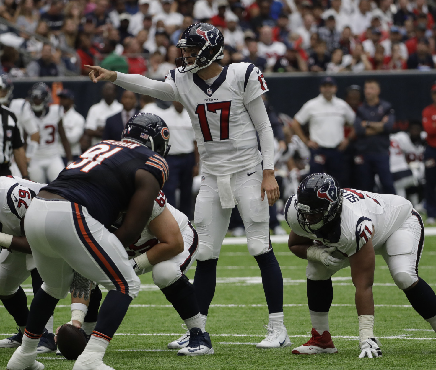 Houston Texans quarterback Brock Osweiler (17) is shown during the first half of an NFL football game Sunday, Sept. 11, 2016, in Houston. (AP Photo/David J. Phillip)