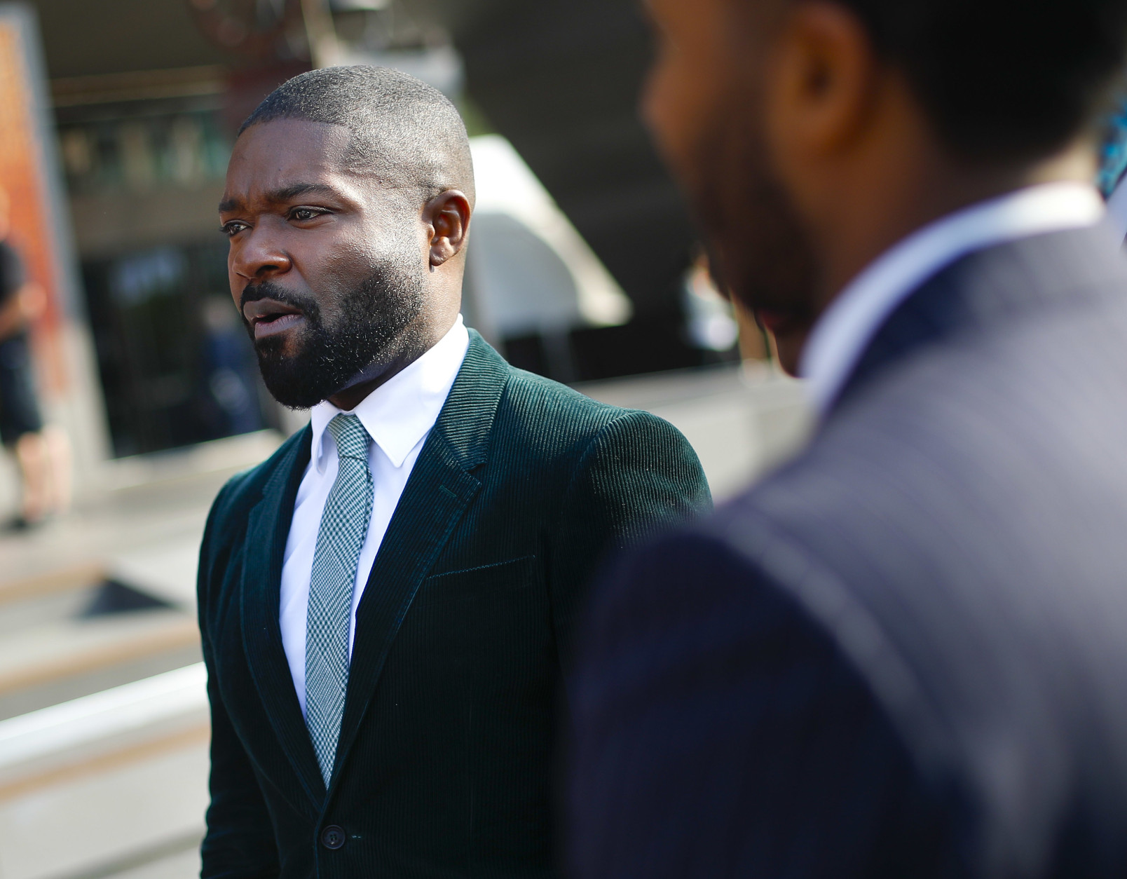 Actor David Oyelowo arrives for the dedication ceremony of the Smithsonian Museum of African American History and Culture on the National Mall in Washington, Saturday, Sept. 24, 2016. (AP Photo/Pablo Martinez Monsivais)