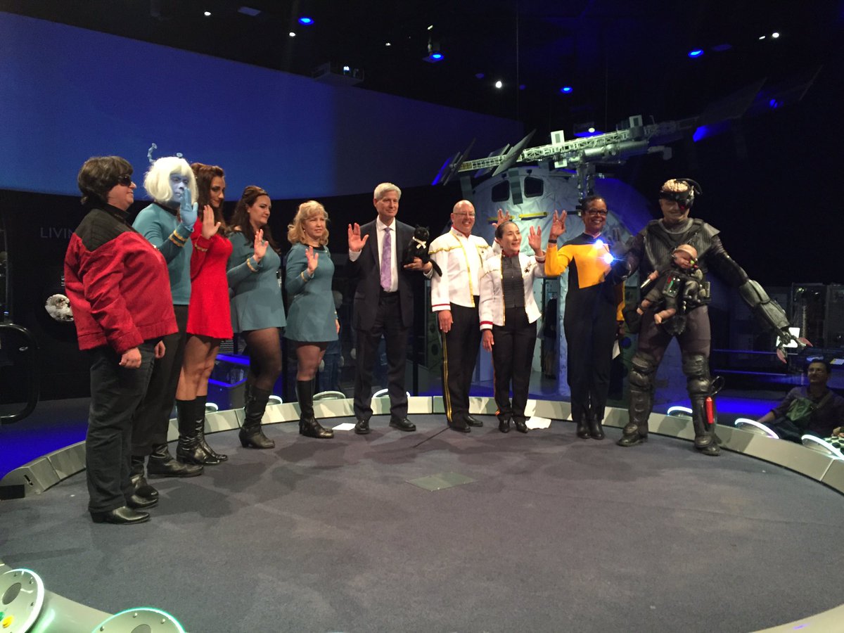 The finalists of the costume contest at the National Air and Space Museum's celebration of the 50th anniversary of television series Star Trek. (WTOP/Michelle Basch)