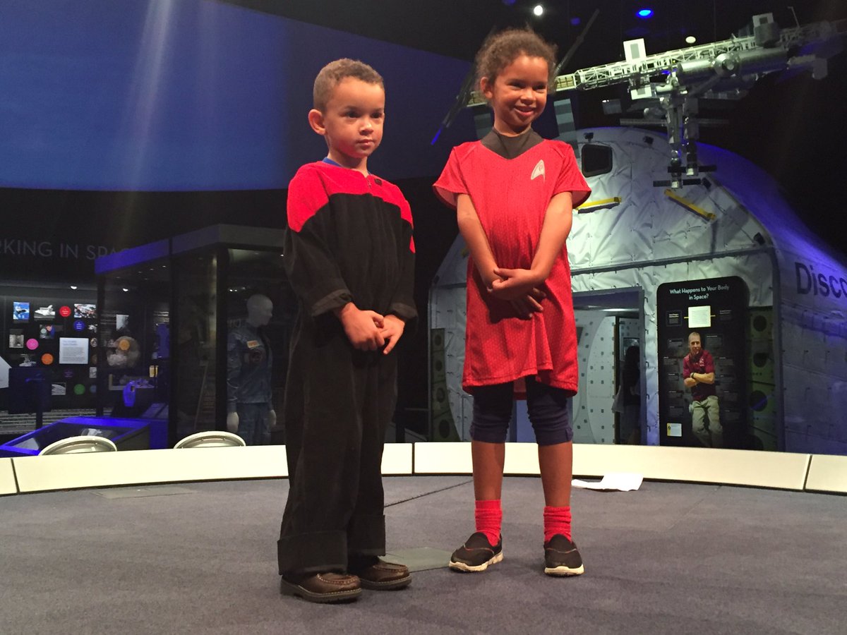 Even kids show Trekkie spirit at the National Air and Space Museum's 50th anniversary celebration of the Star Trek television series. (WTOP/Michelle Basch)
