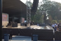 The stage is set for the Smithsonian National Museum of African American History and Culture's opening weekend ceremony. 
