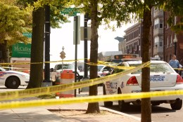 The scene of a shooting in Petworth on Wednesday afternoon. (WTOP/Dave Dildine)