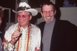 4/26/97 Burbank, Ca Los Angeles Equestrian Center. Star Trek goes country: William Shatner with Lenard Nimoy host the 7th annual hollywwod charity horse show $20,000 reining royale.