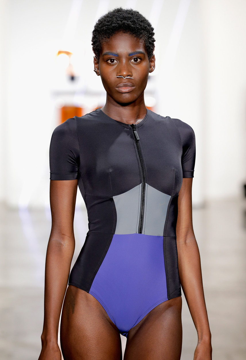 NEW YORK, NY - SEPTEMBER 09:  A model walks the runway at Chromat fashion show during MADE Fashion Week at Milk Studios on September 9, 2016 in New York City.  (Photo by JP Yim/Getty Images for Chromat)