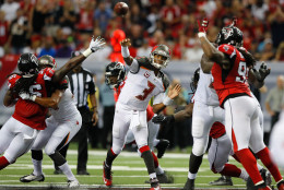 ATLANTA, GA - SEPTEMBER 11:  Jameis Winston #3 of the Tampa Bay Buccaneers passes against the Atlanta Falcons at Georgia Dome on September 11, 2016 in Atlanta, Georgia.  (Photo by Kevin C. Cox/Getty Images)