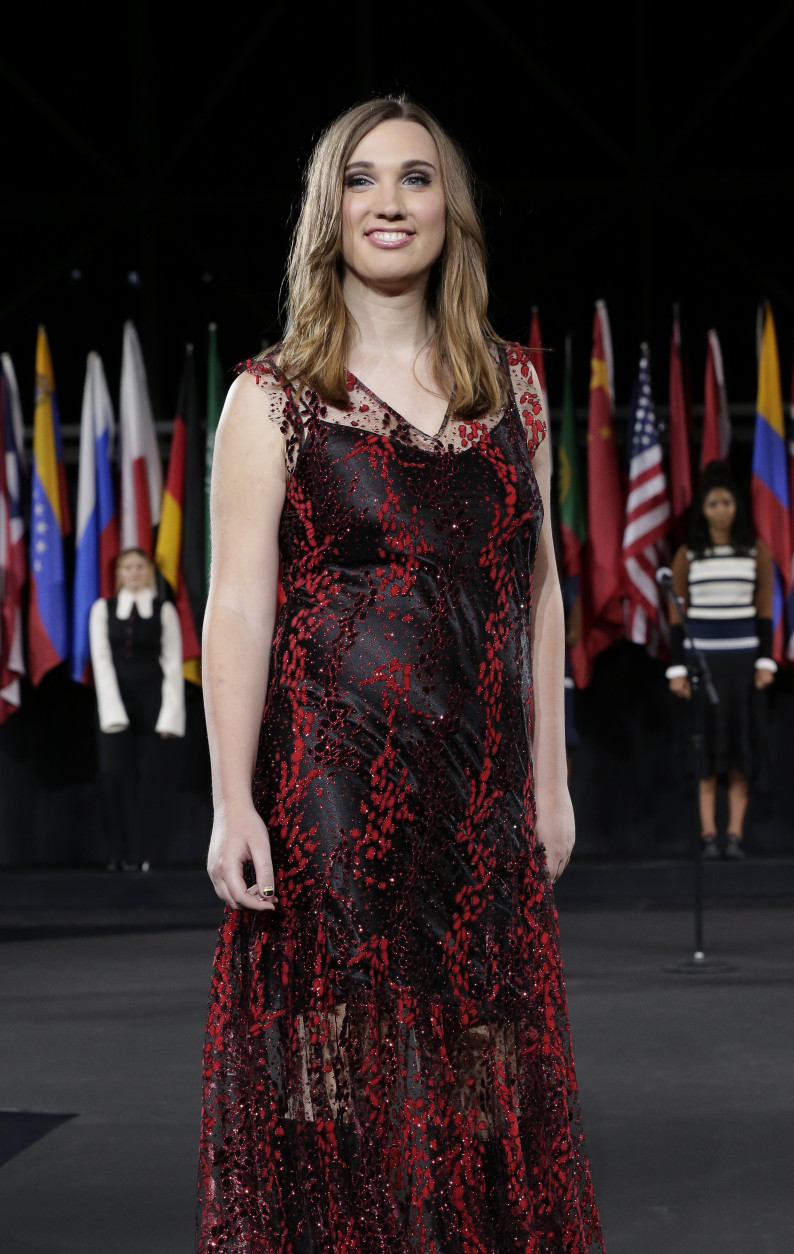 NEW YORK, NY - SEPTEMBER 11:  Sarah McBride walks the runway during the Opening Ceremony fashion show during New York Fashion Week at Jacob Javits Center on September 11, 2016 in New York City.  (Photo by JP Yim/Getty Images)