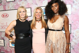 NEW YORK, NY - SEPTEMBER 12:  (L-R) Kara Ross, CEO of HSN Mindy Grossman, and Serena Williams attend the Serena Williams Signature Statement Collection By HSN during Style360 Fashion Week at Metropolitan West on September 12, 2016 in New York City.  (Photo by Monica Schipper/Getty Images)
