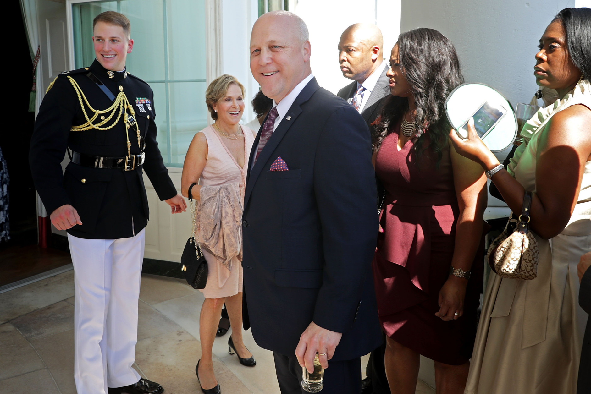 WASHINGTON, DC - SEPTEMBER 23:  New Orleans Mayor Mitch Landrieu walks back into the Green Room during a reception in honor of the opening of the Smithsonian National Museum of African American History and Culture on the South Lawn of the White House September 23, 2016 in Washington, DC. Presidents Barack Obama and George W. Bush will be among the guests to help open the museum to the public Saturday.  (Photo by Chip Somodevilla/Getty Images)