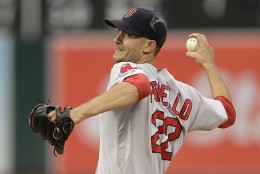 Boston Red Sox pitcher Rick Porcello works against the Oakland Athletics in the first inning of a baseball game Saturday, Sept. 3, 2016, in Oakland, Calif. (AP Photo/Ben Margot)