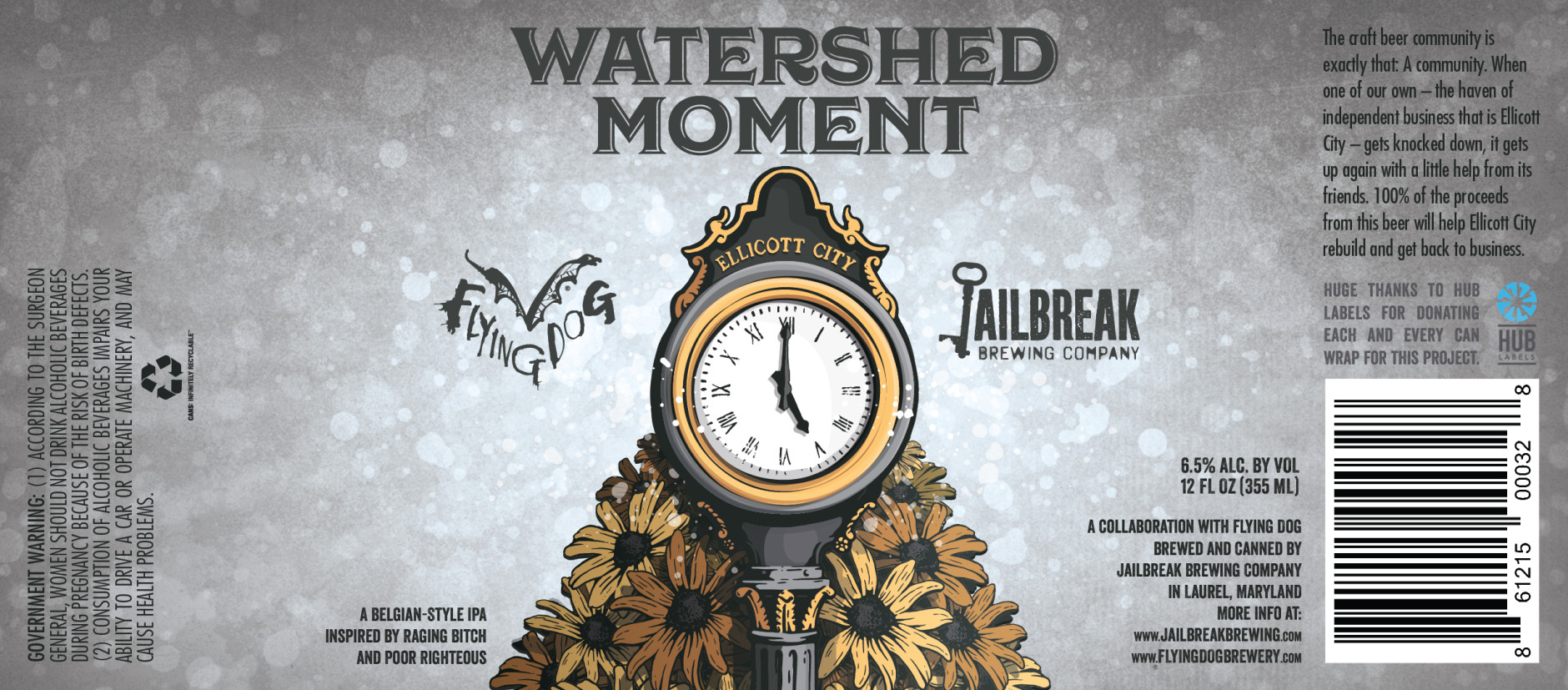 The two breweries say Watershed Moment is a hybrid of Jailbreak's Poor Righteous IPA and Flying Dog's Raging Bitch Belgian-Style IPA. (Courtesy Flying Dog Brewery)