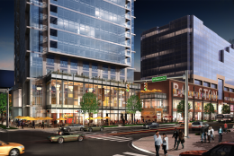 A rendering of the view from Wilson Boulevard of the Ballston Quarter project. (Courtesy of Forest City Washington)