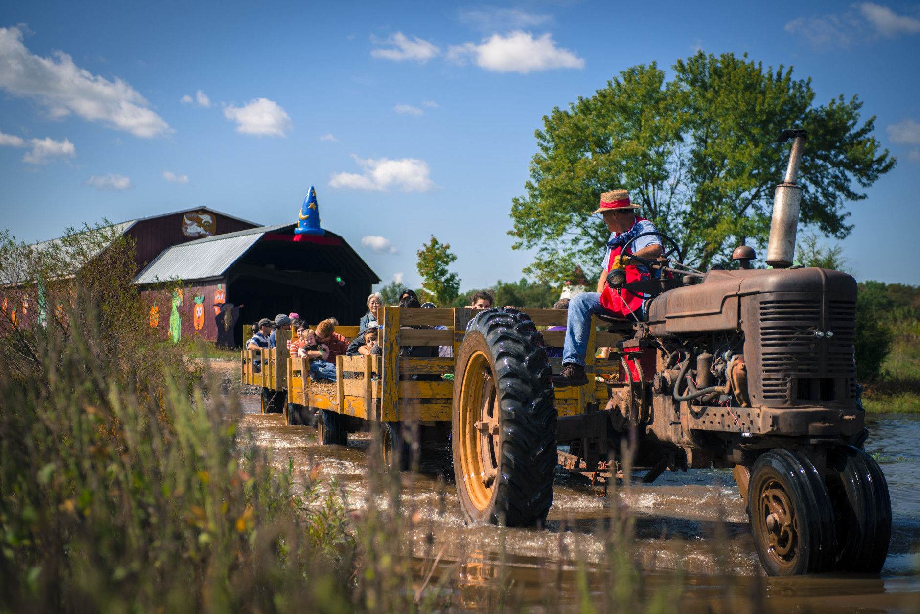 <p>The fall festival at <a href="https://coxfarms.com/fall-festival/" target="_blank" rel="noopener">Cox Farms</a> in Centreville, Virginia, offers hayrides, their &#8220;corny conundrum&#8221; attraction and giant slides. It runs from Sept. 25 through Nov. 7.</p>
<p>There&#8217;s also live music, a nature trail and a goat village. Food fun is a plenty, as well, including apple cider doughnuts and farm-smoked barbecue. And there are plenty of pumpkins, of all sizes, to purchase.</p>
