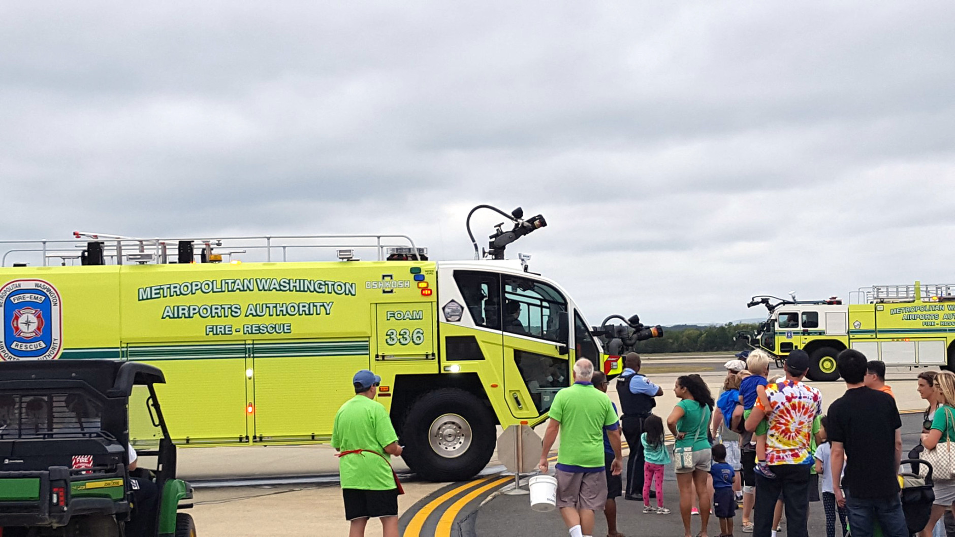 Free firetruck rides were some of the festivities featured at Dulles Day and Plane Pull on Saturday, Sept. 17, 2016. The event was held at Dulles International Airport and raises money for Special Olympics Virginia. (WTOP/Ralph Fox)