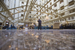 Inside the Trump International Hotel during "soft-opening" in downtown Washington, Monday, Sept. 12, 2016 in Washington. The luxury hotel Donald Trump has built in an iconic downtown Washington building is set to open. The Trump International Hotel will begin serving guests Monday. There won't be any fanfare around the opening, which is known as a "soft opening." Grand-opening ceremonies are being planned for October. The Trump Organization won a 60-year lease from the federal government to transform the Old Post Office building on Pennsylvania Avenue into a hotel. (AP Photo/Pablo Martinez Monsivais)