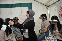 Visitors can watch original virtual reality documentaries produced by Doctors Without Borders that tell individual patient stories from Tanzania, Mexico and Iraq. (Elias Williams)