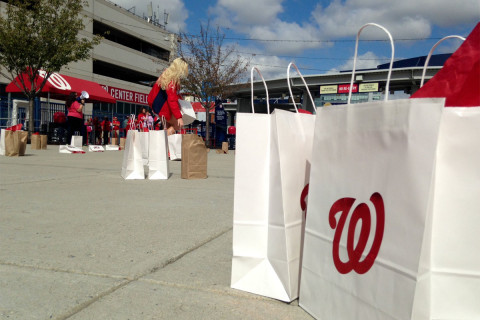 Photos: Nats fans hand over lucky items for chance to win playoff tickets
