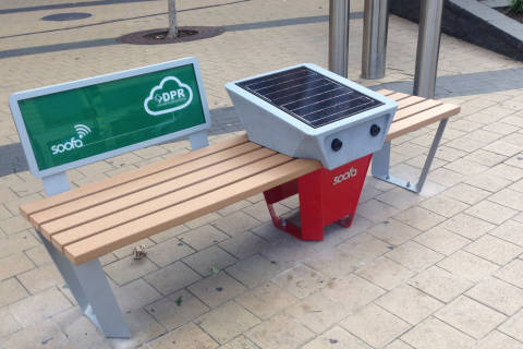 These solar-powered DC benches provide free Wi-Fi and can charge your phone